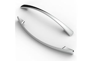 FURNIWARE Pack of 5 Cabinet Pulls, Zinc Alloy Drawer Pulls, Hardware Modern Kitchen Cabinet Door Handles, for Kitchen and Bathroom Cabinets Cupboard, Chrome-128mm(5 Inch) Hole Center