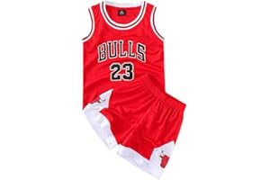 FASIOHDIO 2 Pièces Maillot Basketball Enfant,Maillot Sans Manches + Pantalon Court,Tenue Basket Enfant Garçon et Fille,Ensemble Basket Enfant