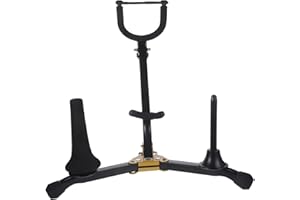 HONITANO Foldable Saxophone Stand by Honitano Adjustable Alto Tenor Sax Holder with Dual Flute Clarinet Supports Portable Music Instrument Rack for Performances and Travel