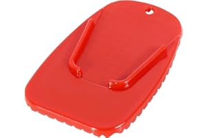 F FIERCE CYCLE Motorcycle Kickstand Pad Support Plate Parking Stand Side Stand Extension Pad Plate Red