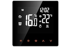 Kavolet Termostato Digital 16A, Termostato de habitación Pantalla LCD Inteligente Pantalla táctil Semana Termostato de calefacción de Suelo eléctrico programable para el hogar Escuela Oficina Hotel