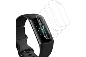 PawHoly 4 Stück für Schutzfolie Fitbit Charge 6 Panzerglas，Dünne Weiche TPU Folie für Panzerfolie Fitbit Charge 6 Displayschutz ，3D-Volle Bedeckung Blasenfreie Schutzglas