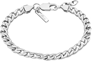 LOTUS STYLE Pulsera Hombre Acero Inoxidable 316L Brazalete de Diseño Sofisticado, Confortable y Resistente al Agua - Pulseras Hombre - Plateada 217.00 mm LS1935-2/1 - Ideal para Regalo