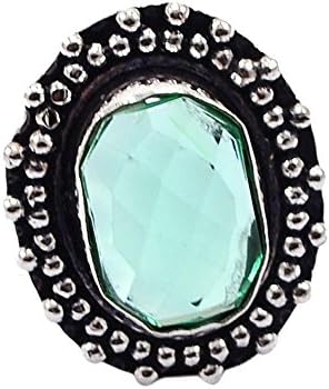 Silvestoo India Green Quartz Gemstone Ring Sz 7.25 PG-116392