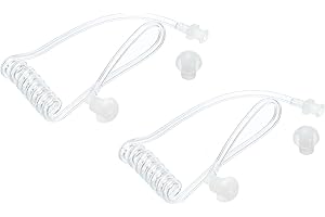 sourcing map Transparent Acoustique Tube pour Deux Voies Radio Oreillette et Casque, Rechange Bobine Tube, Paquet de 2