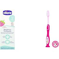 Chicco Toothpaste (Strawberry), 50 ml & Chicco Toothbrush (Pink)