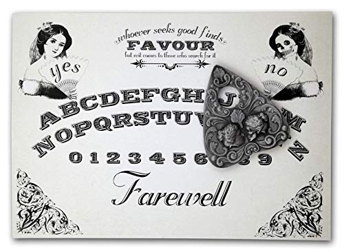 Handgefertigtes sprechendes Tafel-Set aus Holz, A4-Größe, mit zweiseitigem Lady Planchette, klassisches Ouija-Stil, viktorianischer Stil