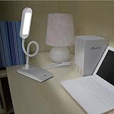 DECKEY 6W Schreibtischlampe LED Tischlampe mit Schwanenhals 3 Helligkeitsstufen dimmbar, TOUCHFELD, FX002 (Weiß) - 2
