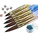 Pixnor 5pcs Acrylic Nail Art UV Gel Carving Pen Brush Liquid Powder DIY No.12.10.8.6.4
