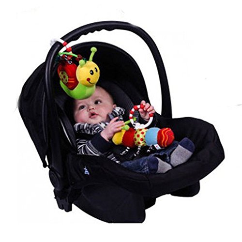 2 Pack Of Red Kite Crawlies Clip On Buggy/Stroller/Car Seat Toys