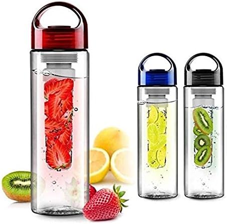 700ml Fruit Infusing Water Bottle with Fruit Infuser and Flip Lid Lemon Juice Make Bottle