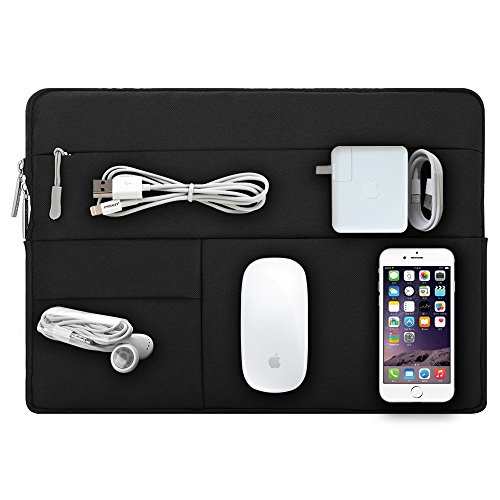 MOSISO Laptop Hülse, Multifunktionssegeltuch Gewebe Kasten Beutel Abdeckung für 12.9 iPad Pro / 13-13.3 Zoll MacBook Air / MacBook Pro / Laptop, Schwarz - 4