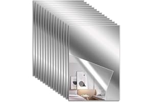 Rebanky 15 szt., 10 x 15 cm, samoprzylepny arkusz lustrzany, elastyczny nieszklane płytki lustrzane do łazienki, sypialni, drzwi, dekoracja ścienna domu, 10 x 15 cm