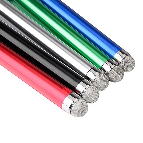 tinxi® 5 er Pack universal Stylus Stift Touch Pen Eingabestift mit Mikrofaserspitze in verschiedenen Farben für alle Geräte mit kapazitiven Touchscreen Smartphone Handy PDA Tablet PC - 2