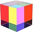 ECBANLI CMY Color Cube, 80mm (3.15inch) CMYcube Acrylic Prism for Office Desktop Decor, Scientific Education Learning Toys & Gifts for Kids