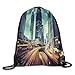 Produktbild ZKHTO Dorm Room City by Cityscape Picture of Traffic In Hong Kong at Sunset Drawstring Bags Camping Backpack for Teens College
