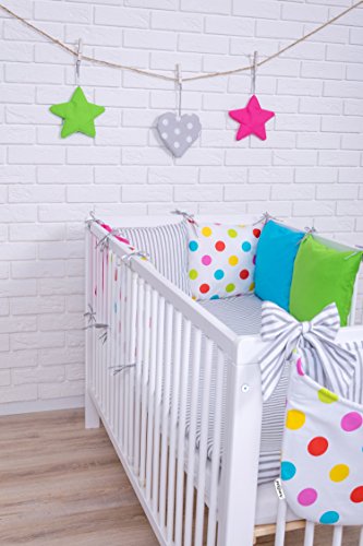 Amilian® Baby Nestchen Bettumrandung 210 cm Design18 Bettnestchen Kantenschutz Kopfschutz für Babybett Bettausstattung - 3