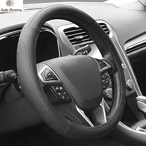 Auto Oprema Microfiber Leather Auto Car Steering Wheel Cover Universal 15 inch (Black)