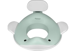 Riduci WC Kindsgut a forma di balena per bambini, con design a forma di balena appositamente studiato per i bambini, colore blu acqua di mare