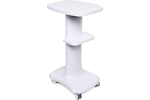 RAINWEEL Beauty Salon Trolley aus ABS Arbeitswagen Tragbare Wagen Rollwagen für Instrumente Sammelfahrzeuge Weiß