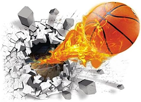 3d Wall Decorative Stickers ♣Buyby Home Decor Dorm Wall Murals Kid's Bedroom Wallpaper Ball-50x70CM/19.5x27.5Inch (Basketball)