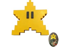 FXFOOT Estrella Arbol Navidad 15 x 15 cm , Topper Amarillo para Decoracion, Adorno de Arbol Navidad