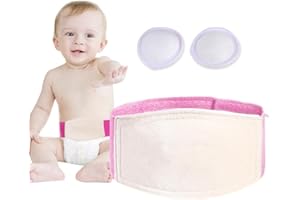 INGJIA Banda de Hernia Umbilical para recién Nacidos, Soporte Abdominal para el Ombligo de los recién Nacidos, Banda Rosa Ajustable