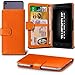 Price comparison product image Aventus (Orange) Samsung Galaxy A5 (2017) Case Premium PU Leather Universal Spring Clamp Wallet Case with Camera Slide, Card Slot Holder and Banknotes Pocket