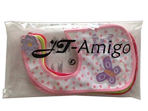 JT-Amigo 9er Set Baby Mädchen Lätzchen, Baumwolle, Wasserdicht, verschiedene Motive - 6