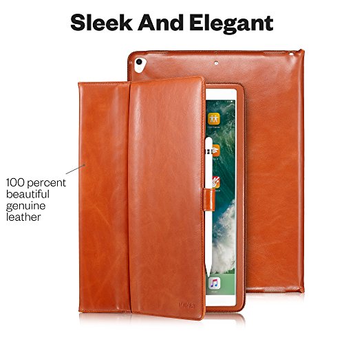 KAVAJ iPad Pro 12.9″ Hülle Echtleder Case „London“ für Apple iPad Pro 12,9 Zoll (2017) Cognac-Braun aus echtem Leder mit Stand und Auto Schlaf/Aufwachenen Funktion. Dünnes Smart Cover Schutzhülle Tasche - 2