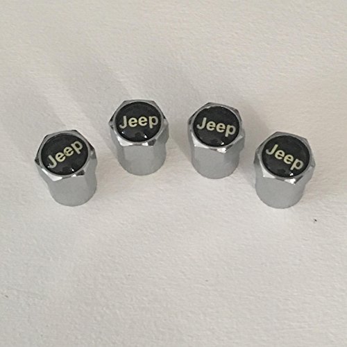 Price comparison product image JEEP Black Logo Brass Chrome Dust Valve Caps