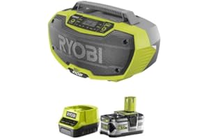 Pack RYOBI Radio d'atelier stéréo 18V OnePlus R18RH-0-1 batterie 5.0Ah - 1 chargeur rapide 2.0Ah RC18120-150
