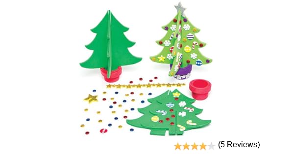 Lavoretti Di Natale Per Bambini 4 Anni.Kit Alberi Di Natale 3d In Gommapiuma Per Bambini Da Creare E Decorare Confezione Da 4 Amazon It Giochi E Giocattoli