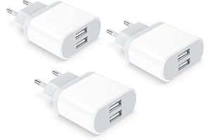 USB Ladegerät, 3-Pack 2.1A/5V Adapter für iPhone 11 XS XR X 8 7 6 6S Plus 14 13 12 Samsung,Stecker Netzteil Netzstecker Ladestecker Stromadapter Schnellladen Steckdosenadapter Ladeadapter Nisiyama