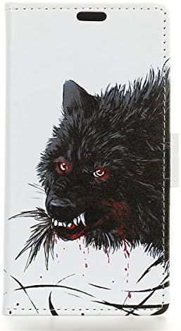 Alcatel U5(4G) Case, Alcatel U5(4G) Wallet Case, Lifetrut Premium Leather Colorful Painting Wallet Protective Shock Absorber Full Body Protective Holster Case for Alcatel U5(4G) [Wolf 01]