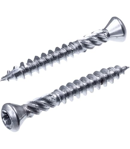 Viti Per Terrazze In Acciaio Inox C1 – 250 Pezzi Da 5x80 Mm Con Punta Torx TX25, Testa Svasata E Filettatura Parziale, Ideali Per Assi Spesse 35 Mm