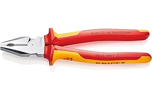 Knipex Pinza Universale Tipo Forte Cromata, Isolati con Manici Rivestiti in Materiale Bicomponente, Collaudati Vde 225 Mm 02 06 225