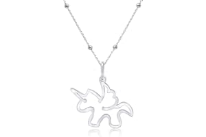 WANDA PLATA, Collana Ciondolo Unicorno da Donna Ragazza in Argento Sterling 925, Gioelli da ragazza