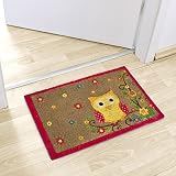 Relaxdays Fußmatte Kokos EULE 40 x 60 cm Kokosmatte mit rutschfester PVC Unterlage Fußabtreter aus Kokosfaser als Schmutzfangmatte und Sauberlaufmatte Fußabstreifer für Außen und Innen Matte, braun - 2