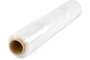 SUPER MUNDO SM Super Mundo - Film Transparente para Embalaje Plástica retráctil de 50cmx200m y 23 micras, Alta Elasticidad para Palets, Mudanzas y Envíos (Transparente, 1 Rollo)