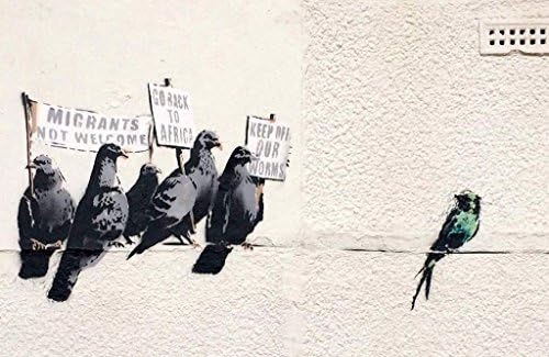 Banksy Protesting Birds Poster Print in All Sizes-A3
