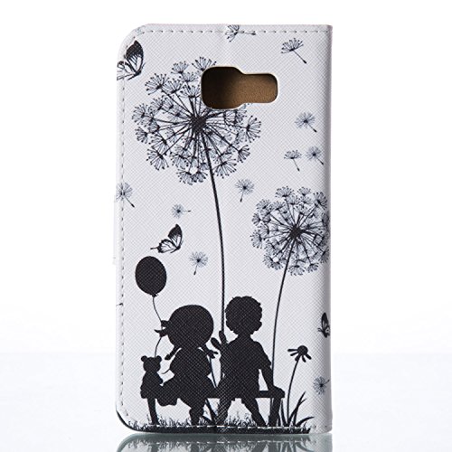 SKYXD für Samsung Galaxy A5 2016 Hülle Leder Kind Löwenzahn Muster Folio Klappbar Handy Tasche Schutzhülle [Magnet / Brieftasche Kartenfach / Standfunktion] Klapphülle mit [Handyanhänger + Eingabestift] Zubehör Set für Samsung Galaxy A5 2016 A510F Case Bookstyle Flip Leather Cover With [Stylus and Dust Plug] - 3