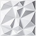 Art3d - 33 pannelli decorativi 3D a forma di diamante, 30,5 x 30,5 cm, in PVC infrangibile, riciclabile, impermeabile, inodor
