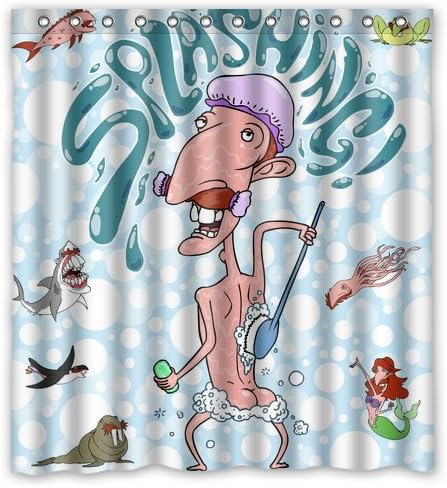 Funny Splashing Bath Curtain Waterproof Polyester Shower Curtain 180cm X 180cm