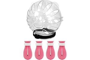 Tiardey Casque à bulles respirant Cat avec couvre-pattes en silicone, capuche réglable en plastique pour chat rose, coupe des ongles pour le bain et le rasage