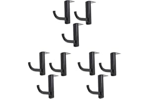 UKCOCO Headphone Mount Hanger Holder: 9 pcs Self-Adhesive Headset Hook Stand Universal Wall-Mount Headphone Hook for Home/Office/Game Room,Black