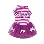 MagiDeal-Abito-Cane-Elegante-Arco-Sveglio-Della-Banda-Del-Vestito-Principessa-Gonna-Di-Pizzo-Abbigliamento-per-Animali-Cucciolo-Gatto-Viola-XS