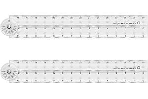 Règle acrylique Androxeda 2 pièces, pliable, transparente, adaptée aux enfants, étudiants, bureaux, écoles