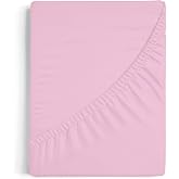 Burrito Blanco | Fitted Sheet 100% Cotton Bed 135 Pink | 144 Thread Count | Adjustable with Elastic Band | Pocket up to 27 cm