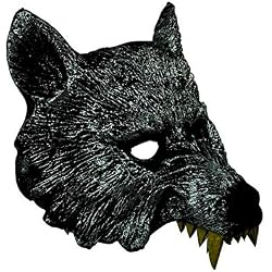 Máscara de Cabeza de Lobo Feroz de Halloween Serie Horrible Fiesta de Baile de máscaras Accesorios Elegantes para recreación Festival Decoración, Gris
